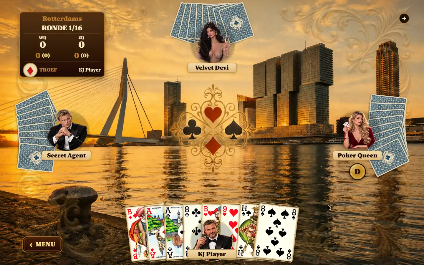 FXT Klaverjassen during an English-language game in Rotterdam